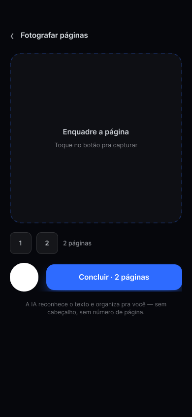 Fotografe uma página e transforme em áudio
