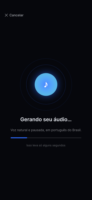 Gerando o áudio em segundos