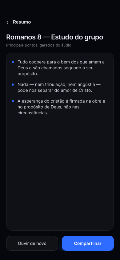 Modo Estudo — resumo, perguntas e quiz