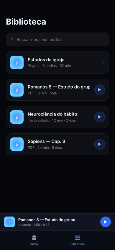 Biblioteca — continue de onde parou