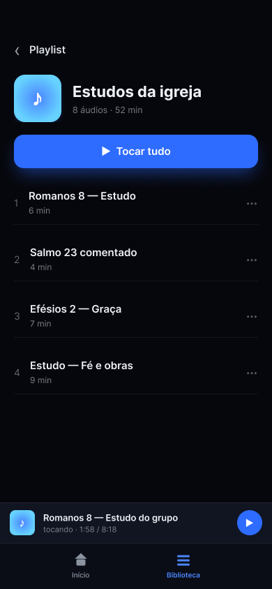 Playlists — organize do seu jeito